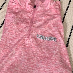 University of Maine pink half zip